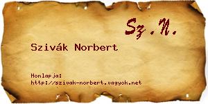 Szivák Norbert névjegykártya