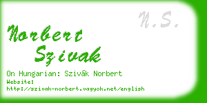 norbert szivak business card